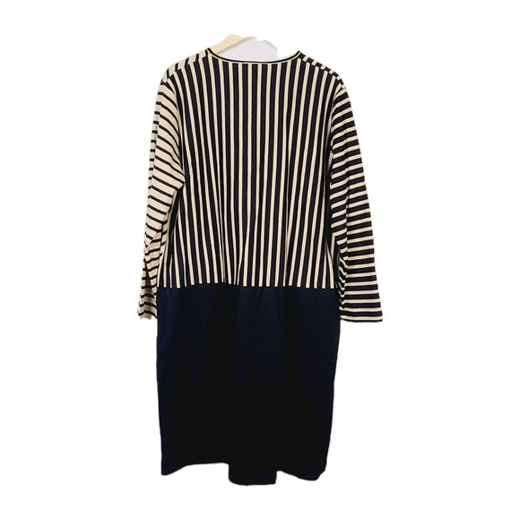 Masai Copenhagen Nenala Dress 2XL Black Beige Stripe Colorblock Knit Shift - Picture 6 of 12